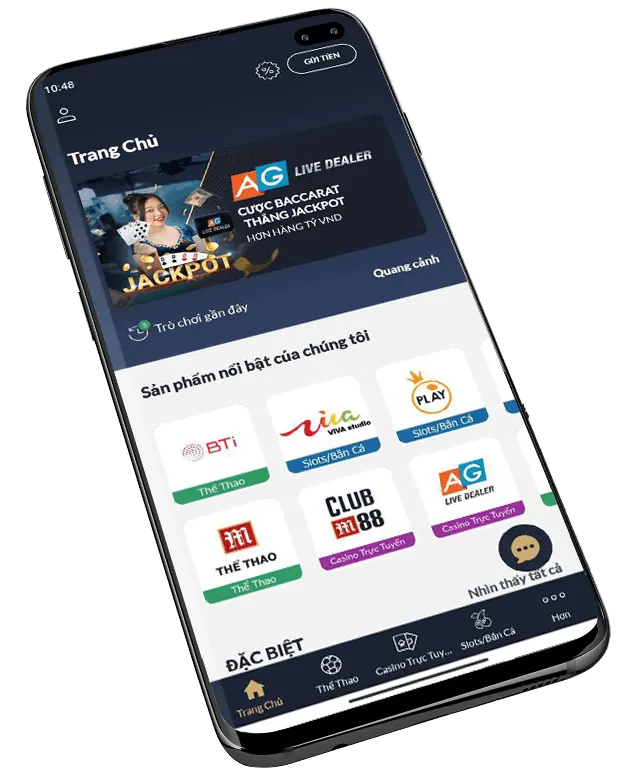 Giao diện người dùng thân thiện, dễ sử dụng của HM888 App trên điện thoại di động